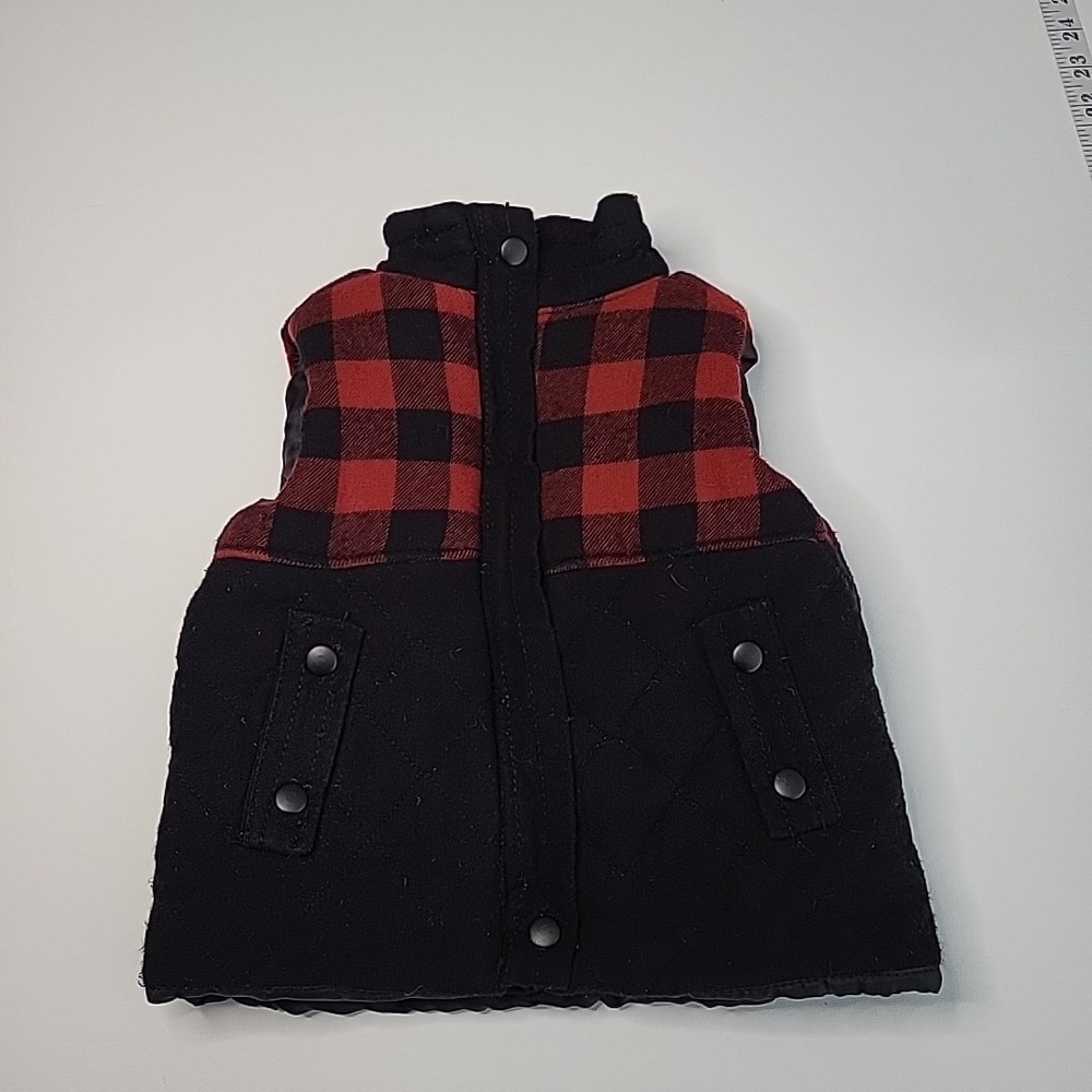 TOMMY BAHAMA Red Black Plaid Puffer Vest Size 12 Months